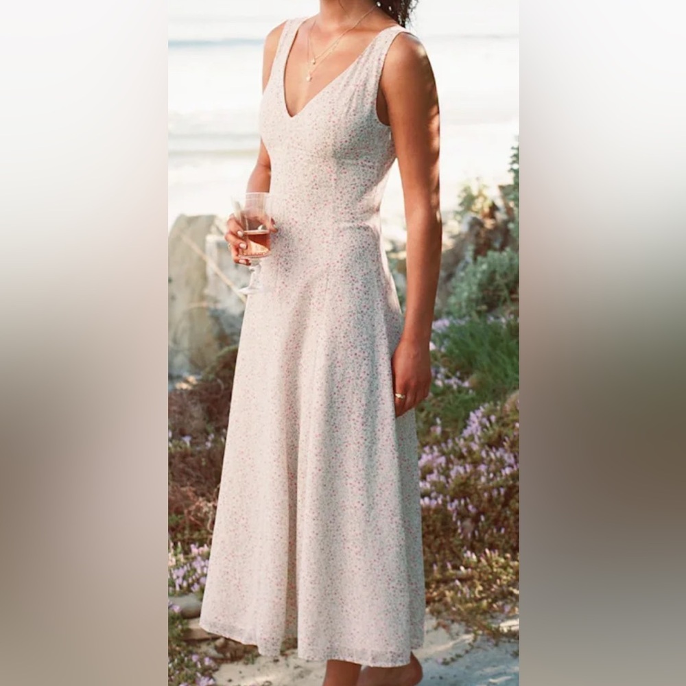 Lulu's White Floral Backless Dress
